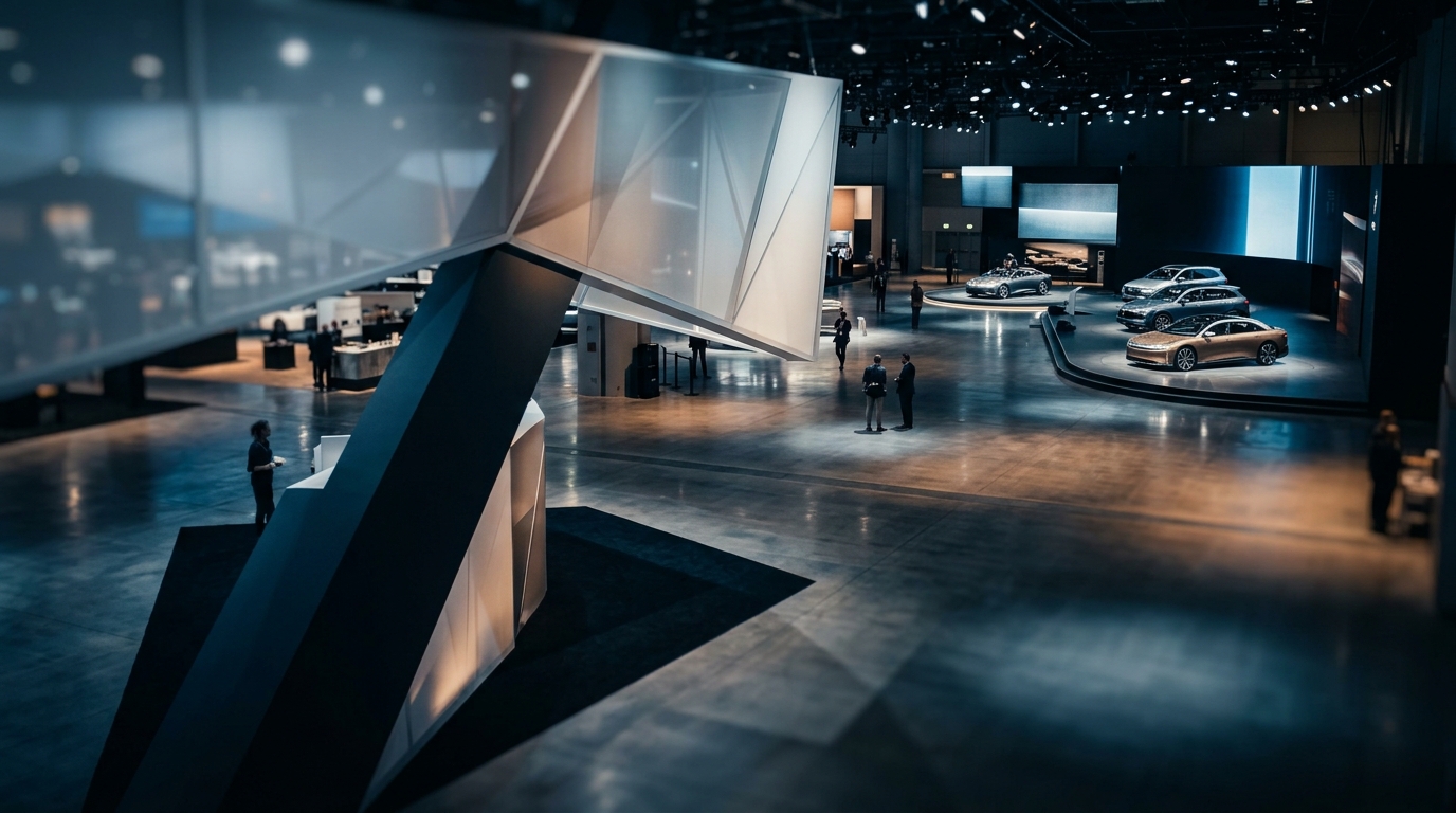 A highly futuristic clean workspace structure with technical blueprint plans mapped directly across complex digital interfaces.
